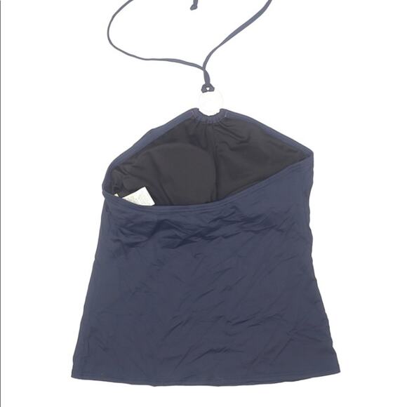 Michael Kors Blue Logo Tankini Swimsuit Top Womens S Halter Tie Neck - Picture 3 of 7